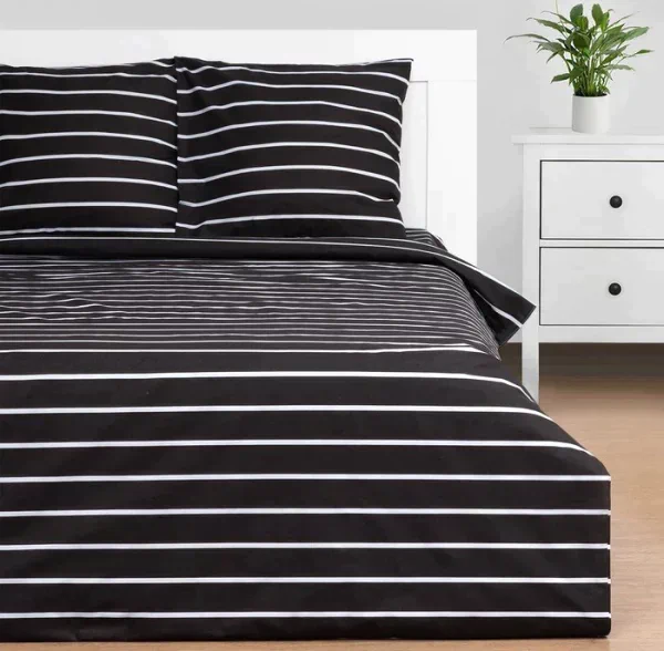 Постельное бельё Этель Евро Black stripes 200х217 см, 220х240 см, 70х70 см-2 шт, 100% хлопок,поплин