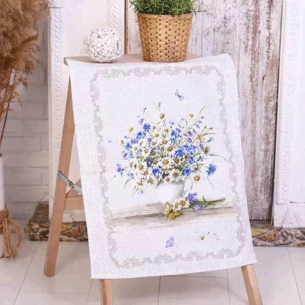 Полотенце  45х60 см, Полевые цветы (рис.3), рогожка, 170 гр/м2, хлопок 100%