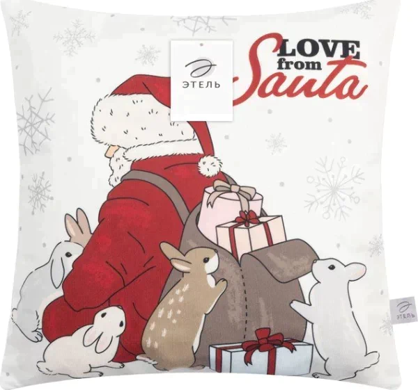 Наволочка Этель "Love from Santa", 40*40 см, 100 п/э, велюр