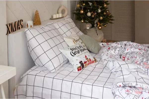 Постельное белье Этель Дуэт Xmas cat 143*215 см - 2 шт, 240*220 см, 70*70 см - 2 шт