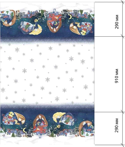 Скатерть "Этель" Christmas night 149х110см с ГМВО, 100%хл, 190г/м2