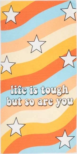 Полотенце пляжное Этель "Life is tough" 70*140 см,100% п/э, 250 г/м2