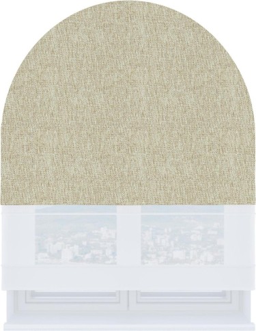 Римская штора «Кортин» день-ночь для арочного проёма, стиф димаут светло-бежевый