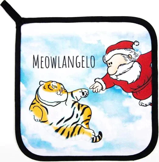Прихватка «Новый год: Meowlangelo» 19х19 саржа,100% х/л,ватин 250г/м2
