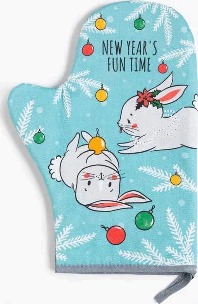 Варежка-прихватка "Xmas gift" 20х28 см, саржа, 100% х/л, ватин 250 г/м2