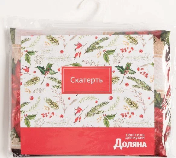 Скатерть Доляна Love 145×220 см, 100% п/э