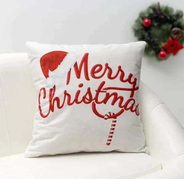 Наволочка Этель "Merry christmas" 42 х 42 см, велюр