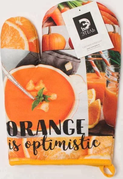Варежка-прихватка ORANGE 20х27см,100% х/л, ватин 250г/м2
