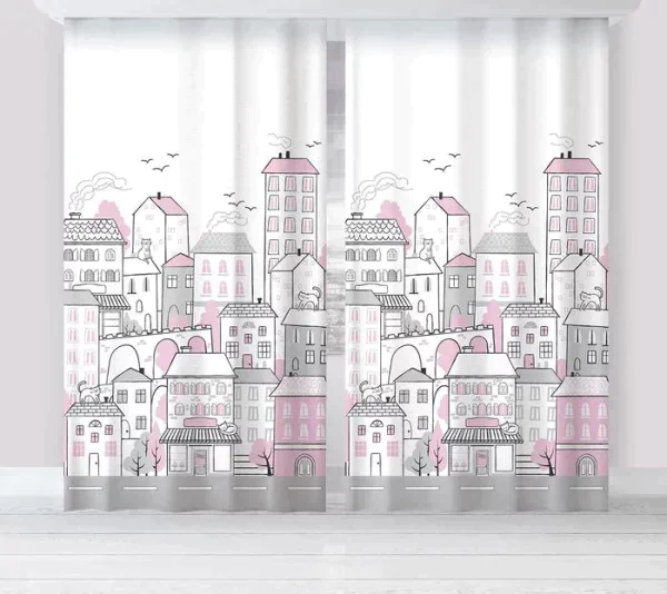 Комплект штор "Этель" Sweet home rose 145*260 см-2 шт, 100% п/э, 140 г/м2