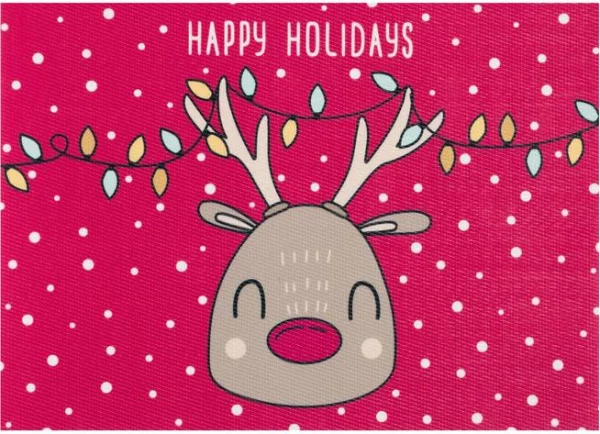 Новогодняя салфетка на стол "Happy Holidays" ПВХ, 40х29 см