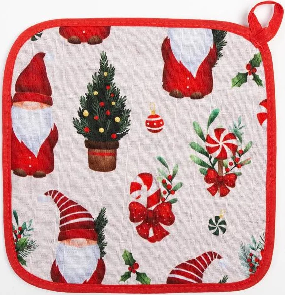 Прихватка Santa Claus 19х19см, 100% хл, репс 210 г/м2, ватин 250г/м2