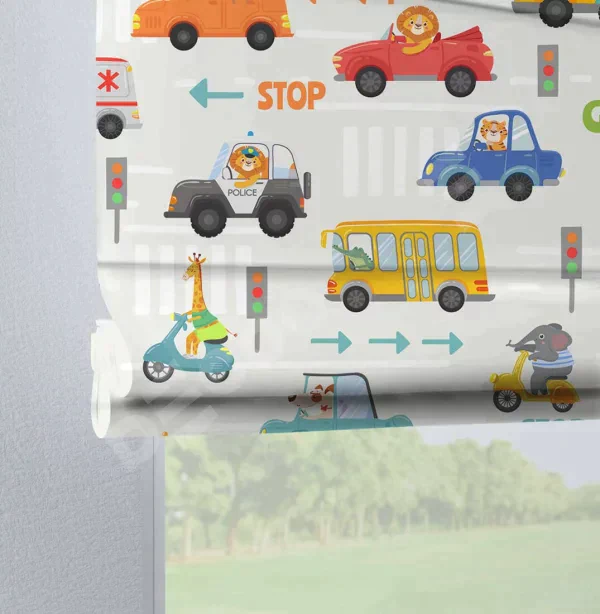Римская штора «Кортин» на петлях «Дорожные правила»