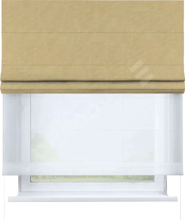 Римская штора «Кортин», канвас абрикосовый, день-ночь