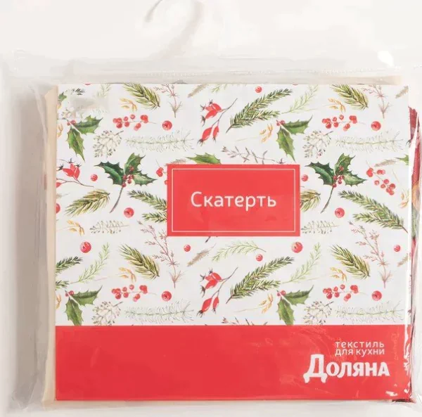 Скатерть Доляна «Новогоднее настроение» 145х260 см, 100% п/э