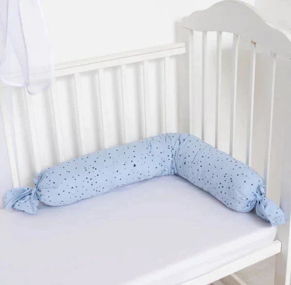 Бортик в кроватку Крошка Я "Light blue" 20х120 см, 100% хлопок