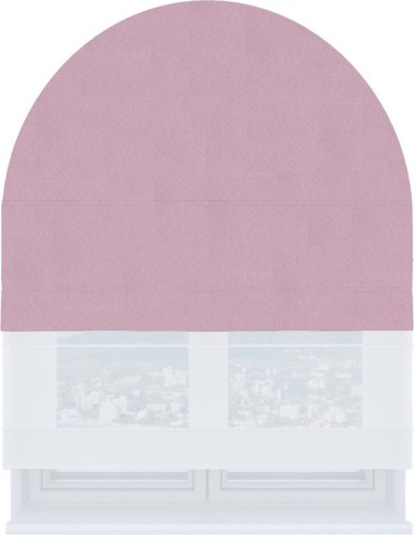 Римская штора «Кортин» день-ночь для арочного проёма, ткань pipa блэкаут розовый