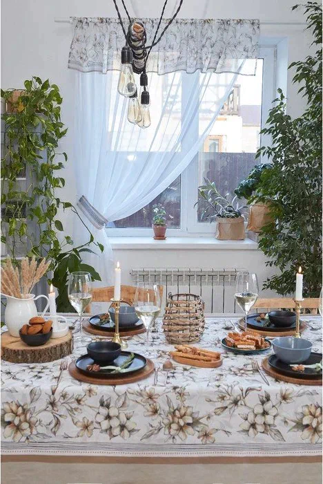 Скатерть "Этель" Floral mood 220х147 см, 100 % хлопок, репс 210 гр/м2