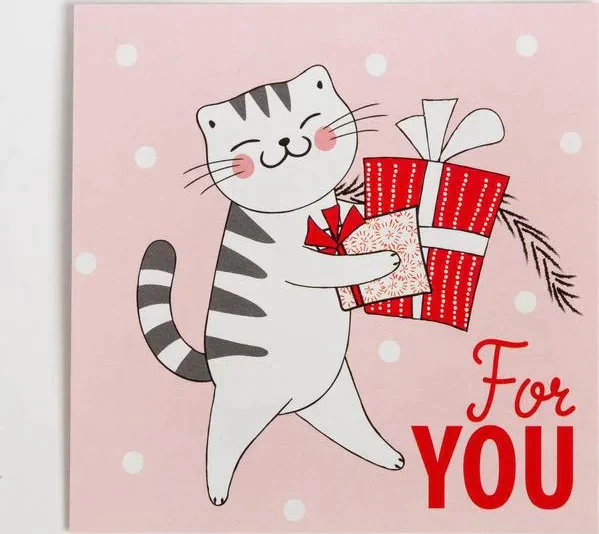 Подарочный набор новогодний "Merry catmas" полотенце и акс