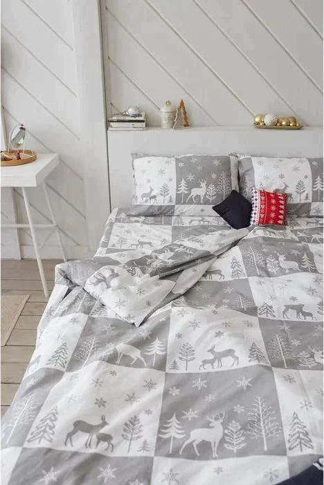 Постельное белье LoveLife дуэт New year forest 143*215см-2шт,240*225см,50*70см-2шт