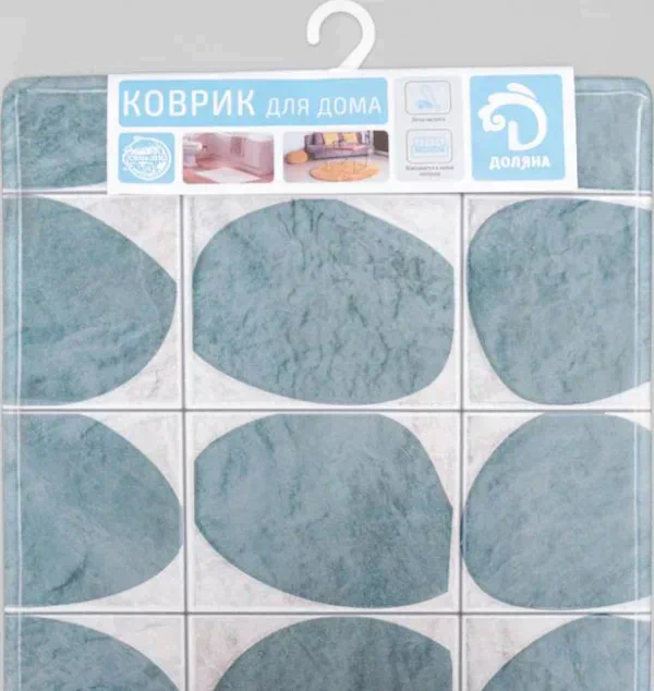 Коврик Доляна «Мэк», 45×120 см, цвет голубой