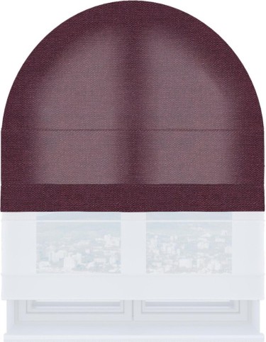 Римская штора «Кортин» день-ночь для арочного проёма, ткань лён фиолетовый