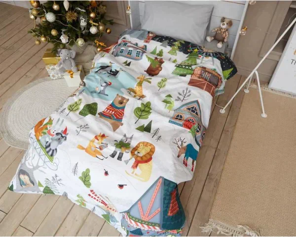 Постельное бельё "Этель" 1,5 сп Зимние забавы 143х215 см, 150х214 см, 50х70 см -1 шт, 100% хл, бязь 125 г 43494