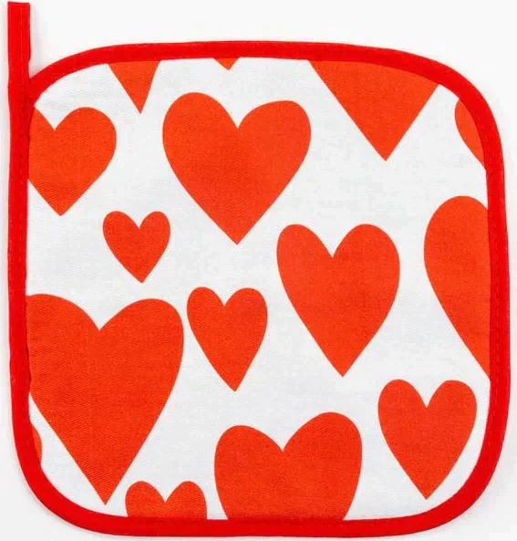 Прихватка "Этель" Red hearts19х19см,100% х/л, ватин 250г/м2 (двухсторонняя)