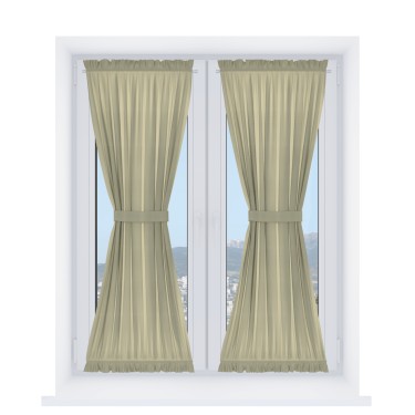 Штора песочные часы «Кортин», ткань блэкаут однотонный милано капучино