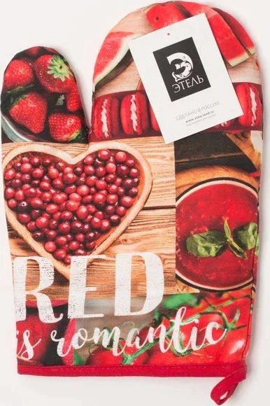 Варежка-прихватка RED 20х27см,100% х/л, ватин 250г/м2