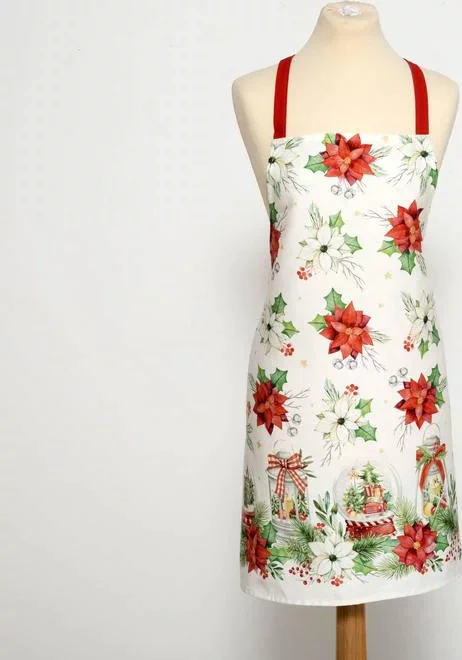 Фартук "Этель" Christmas red flowers 60х70см, 100% хл, саржа 190 гр/м2