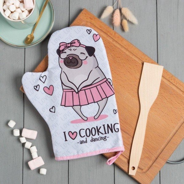 Кухонный набор Cook with love,варежка-прихватка 20х28см, лопатка деревянная