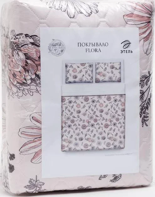 Комплект "Этель" Flora, покрывало 230х210  ±5 см и наволочки 50х70 - 2 шт, микрофибра