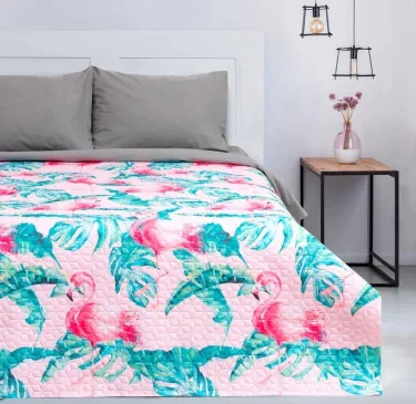 Покрывало "Этель" евро Tropical flamingo, 190*205 см, микрофибра