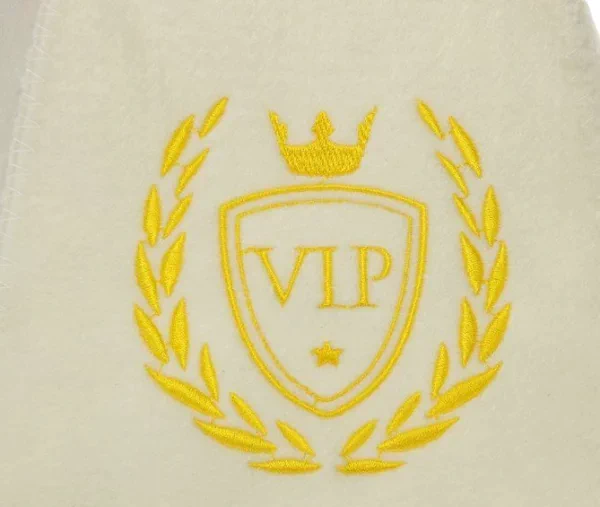 Шапка для бани с вышивкой "VIP", первый сорт