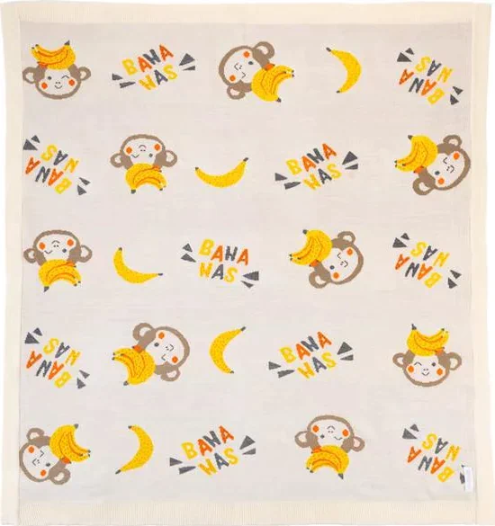 Вязаный плед «Крошка Я» Bananas, 90х90 см