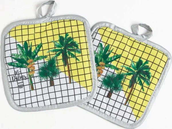 Кухонный набор (2 предмета) Доляна Palms, прихватка 17х17 см - 2 шт, 100% п/э