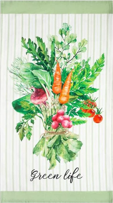 Полотенце "Этель" Green life 40х73 см, 100% хл, саржа 190 гр/м2