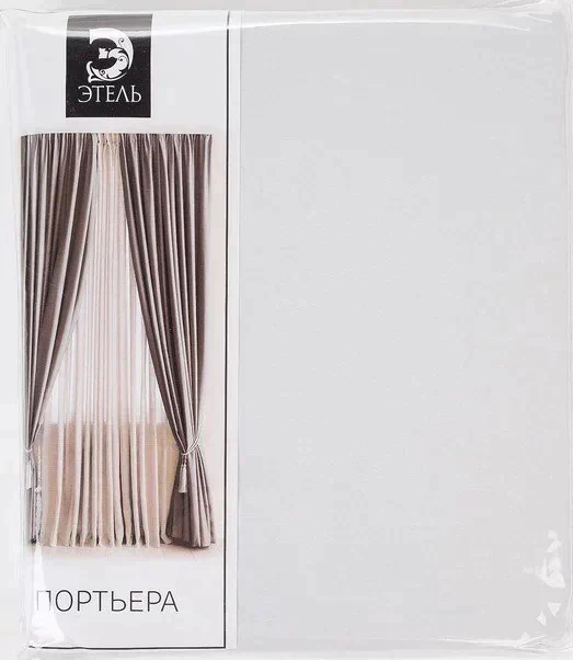 Штора портьерная «Этель» 270×300 см, двусторонний блэкаут, цвет Белый, пл. 240 г/м², 100% п/э