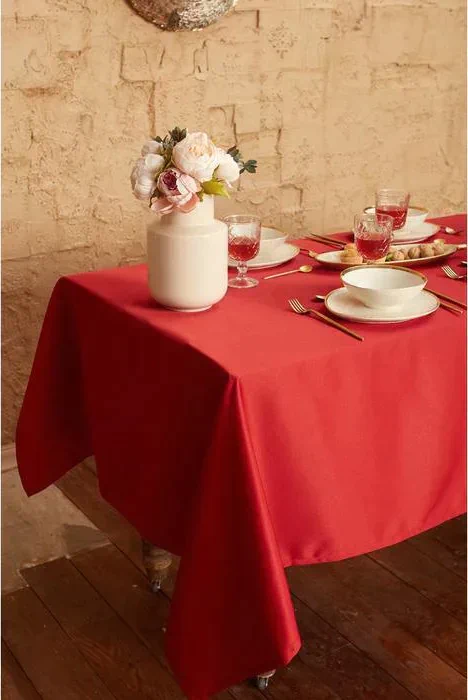 Скатерть "Этель" Cozy 150*300 +/-3см, цв.бордовый, пл. 192 г/м2, хл с ВГМО