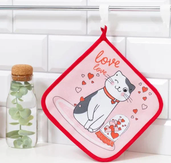 Прихватка "LOVE" 19х19 саржа,100% х/л,ватин 250г/м2