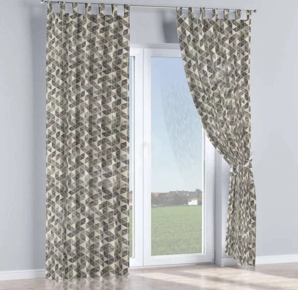 Комплект штор на петлях ткань димаут «Треугольники синие»