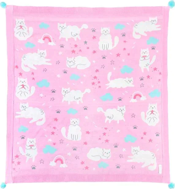 Вязаный плед «Крошка Я» Happy cats, 90х90 см