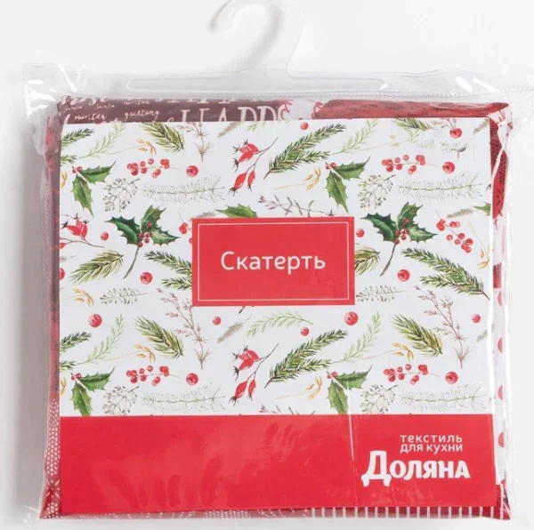 Скатерть Доляна «Новогодняя мозайка» 145х300 см, 100% п/э