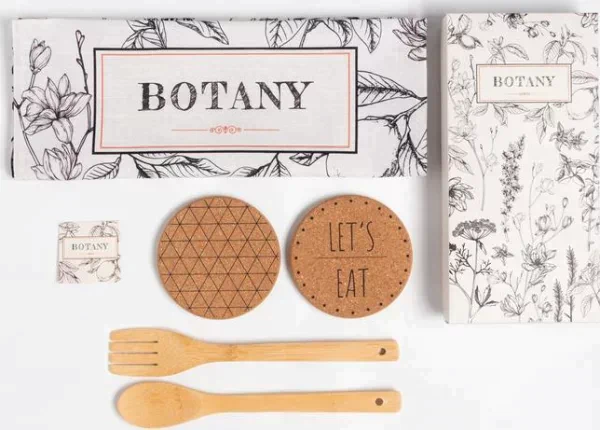 Набор подарочный Botany: полотенце, подставки, кухонная ложка, кухонная лопатка