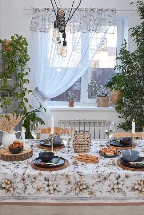 Скатерть "Этель" Floral mood 180х147 см, 100 % хлопок, репс 210 гр/м2