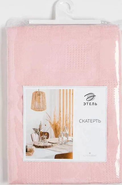Скатерть "Этель" Natural series 220х150 см, цв.розовый, 100% хл