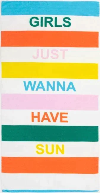 Полотенце пляжное Этель "Girls wanna have sun" 70*140 см,100%п/э,250гр/м2,