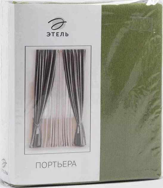 Штора портьерная "Этель" ширина 135 см, высота 260 см, цвет фисташковый, матовая