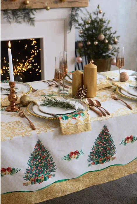 Набор столовый Этель "Golden Christmas" скатерть 150*180 +/-3см с ГМВО, салф.40х40см - 8шт,