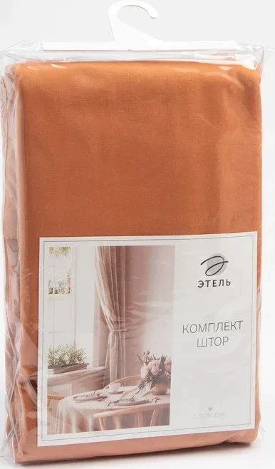 Комплект штор д/кухни с подхватами Этель Kitchen, цв. оранжевый, 150х180 см - 2 шт